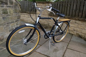My late Charge Steamer with Sturmey Archer 3-speed gears.