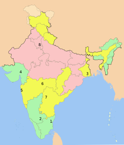 Map showing the safety for women, based on the Female Safety Index (FSI) in the Well Being Index India Report 2013 by Tata Strategic Management Group (Wikimedia Commons)